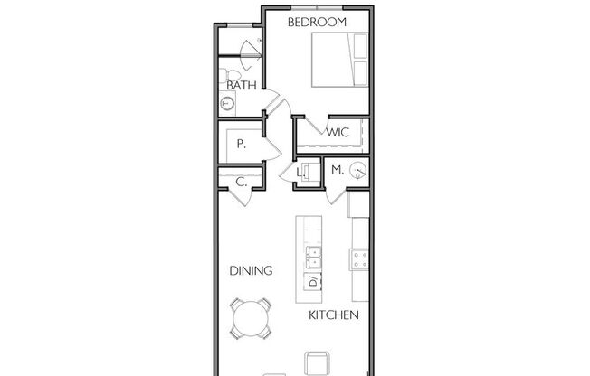 1 bed, 1 bath, 859 sqft, $1,400, Unit C103