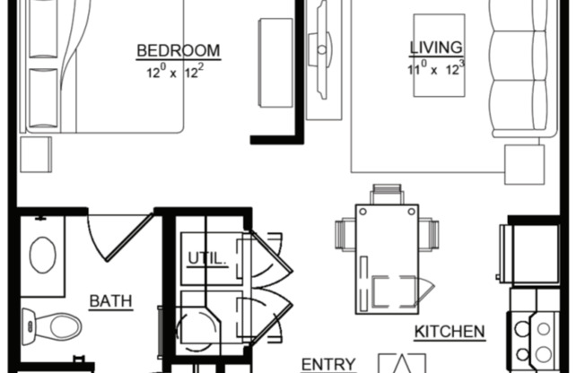 1 bed, 1 bath, 560 sqft, $1,299