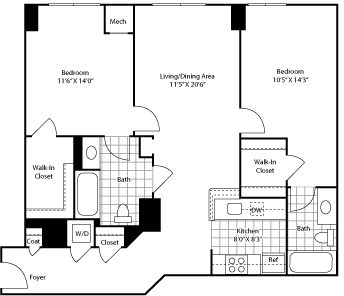 2 beds, 2 baths, 1,165 sqft, $3,866, Unit 0002