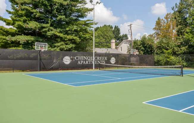 Open Tennis Court at Chinoe Creek Apartments, PRG Real Estate, Lexington