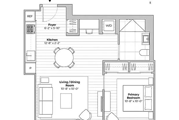 1 bed, 1 bath, 616 sqft, $6,300, Unit 19F