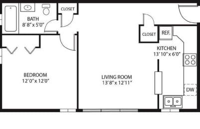 1 bed, 1 bath, 550 sqft, $1,185