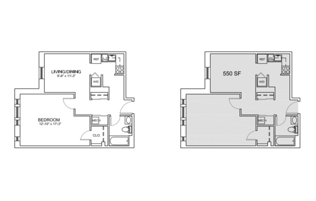 1 bed, 1 bath, 552 sqft, $1,940, Unit C-408