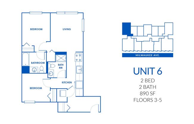 2 beds, 2 baths, 890 sqft, $2,695, Unit 830-306