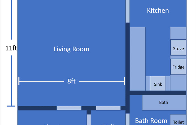 Studio, 1 bath, 500 sqft, $1,550, Unit 304