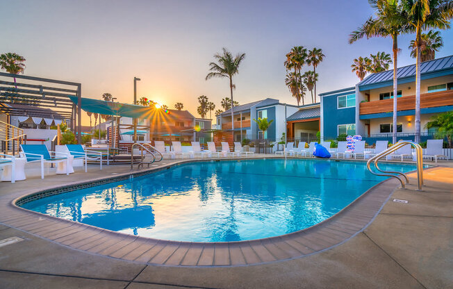 Twilight Pool at Beverly Plaza Apartments, California, 90815