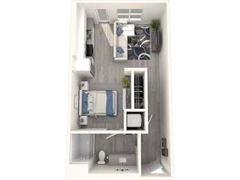 Studio, 1 bath, 576 sqft, $2,572