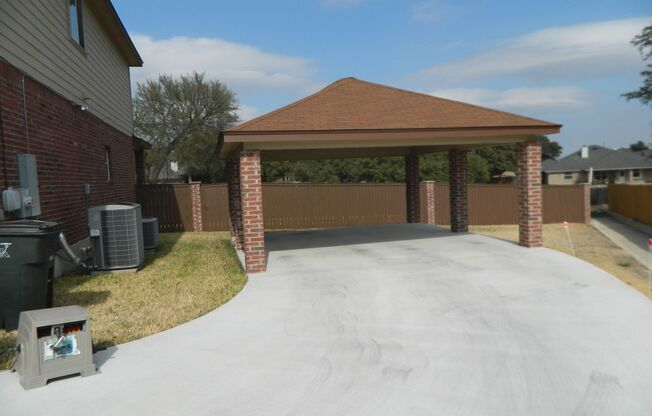 Available NOW!!!! Beautiful home located in South Killeen. Over 3246 sq ft with 2 car garage and detached carport with extended driveway. Home also has a fifth room that could be used as a office/ bedroom. Large back yard with mature oak trees and covered