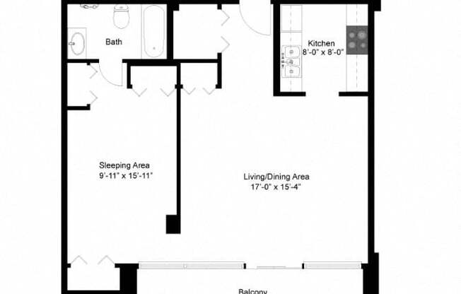 Studio, 1 bath, 700 sqft, $1,568