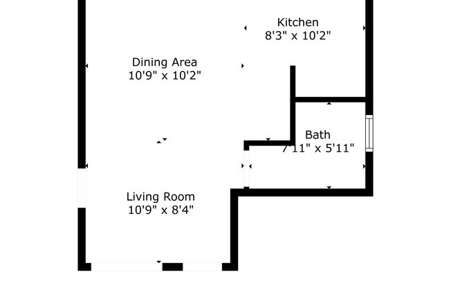 Studio, 1 bath, 420 sqft, $895, Unit 2