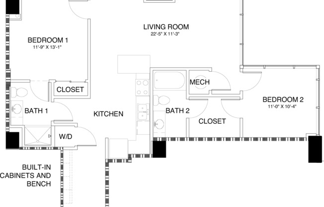 2 beds, 2 baths, 1,059 sqft, $2,700, Unit 2414