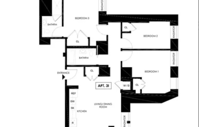 3 beds, 2 baths, $9,995, Unit 3I