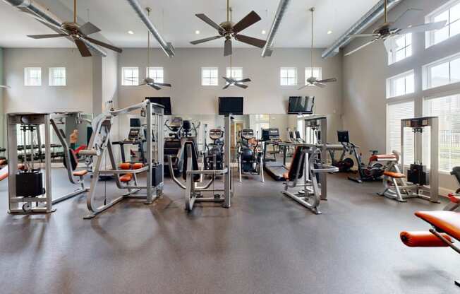 the gym with workout equipment