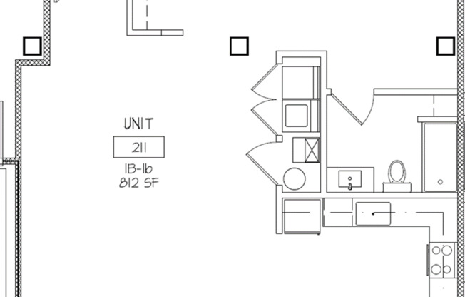 1 bed, 1 bath, 812 sqft, $1,400, Unit 211