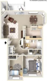 2 beds, 1 bath, 1,053 sqft, $1,949
