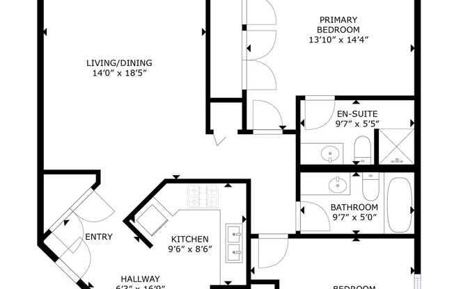 2 beds, 2 baths, 949 sqft, $1,165