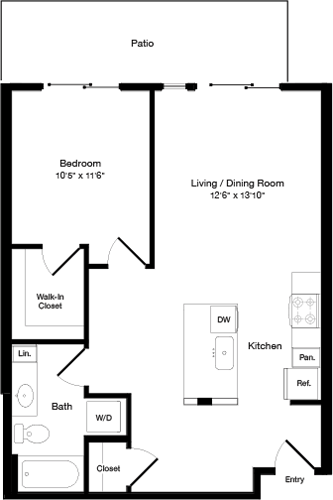 1 bed, 1 bath, 735 sqft, $2,166, Unit 201