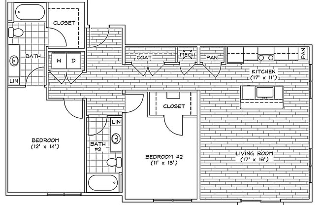 2 beds, 2 baths, 1,250 sqft, $2,165