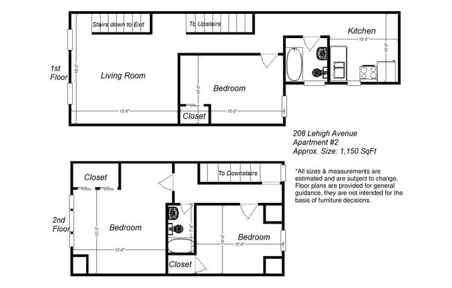 3 beds, 2 baths, 1,150 sqft, $1,990, Unit 208 Lehigh Ave. #2