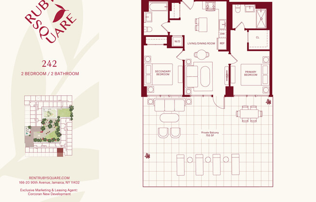 2 beds, 2 baths, $3,800, Unit 242P