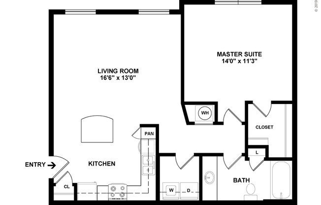 1 bed, 1 bath, 806 sqft, $1,520