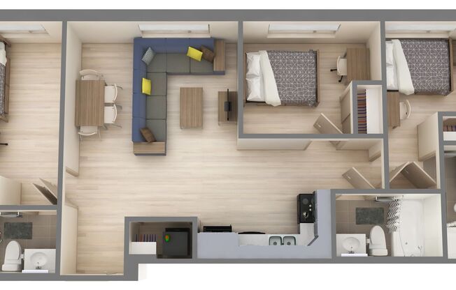 3 beds, 3 baths, 900 sqft, $2,400, Unit 304