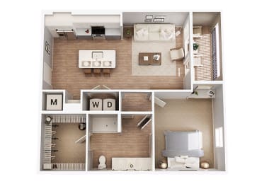 1 bed, 1 bath, 858 sqft, $1,445