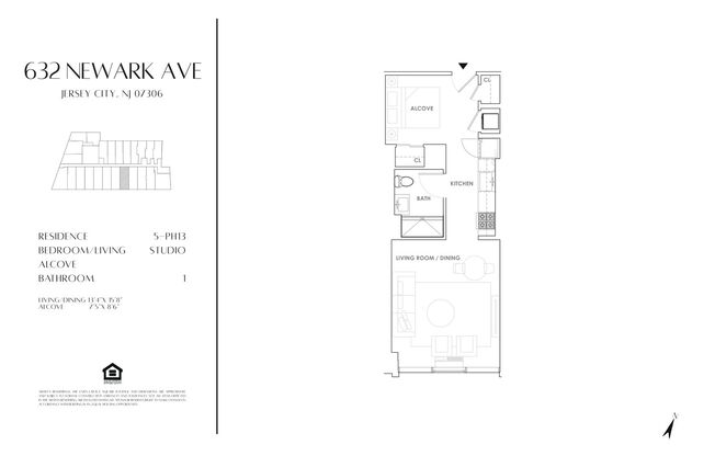 Studio, 1 bath, 534 sqft, $2,917, Unit 1213