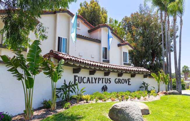 Monument Sign at Eucalyptus Grove Apartments California