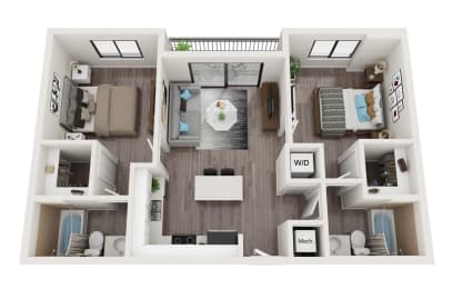 2 beds, 2 baths, 800 sqft, $2,658