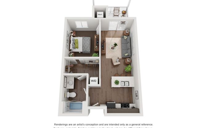 1 bed, 1 bath, 580 sqft, $1,515