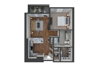 1 bed, 1 bath, 738 sqft, $1,749