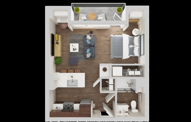 Studio, 1 bath, 499 sqft, $1,485, Unit 105