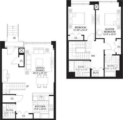 2 beds, 2 baths, 1,570 sqft, $5,415, Unit TH-7