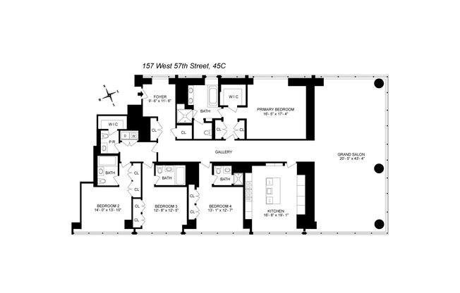 4 beds, 5.5 baths, 3,466 sqft, $45,000, Unit 45C