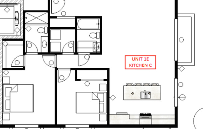 2 beds, 2 baths, 943 sqft, $1,795, Unit 1E