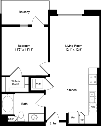 1 bed, 1 bath, 640 sqft, $2,742, Unit 1311