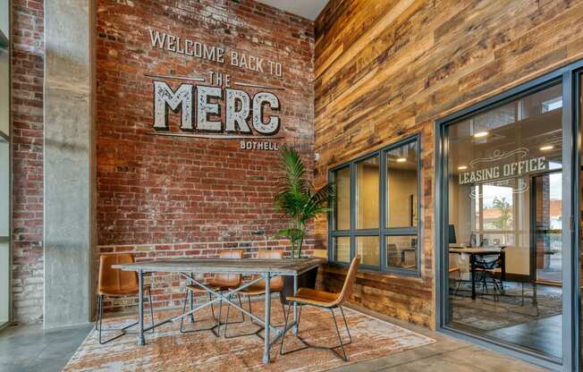 The Merc Apartments Front Entrance and Sign