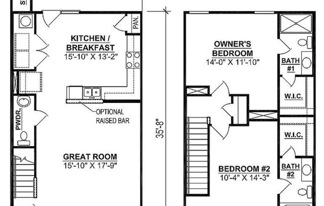 2 beds, 2.5 baths, $1,595