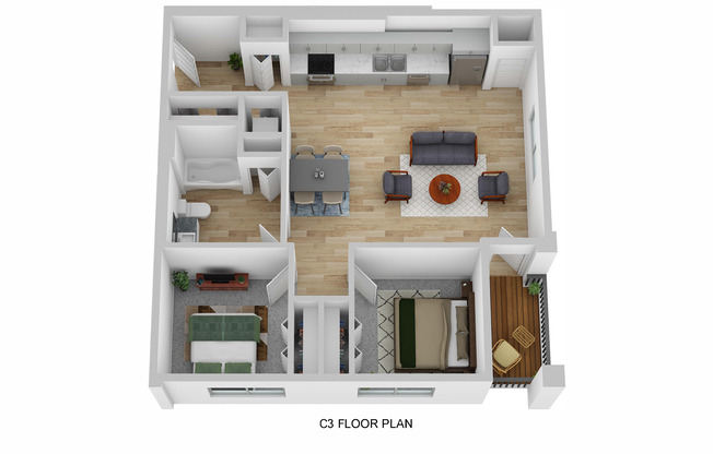 2 beds, 1 bath, 884 sqft, $2,045, Unit 302