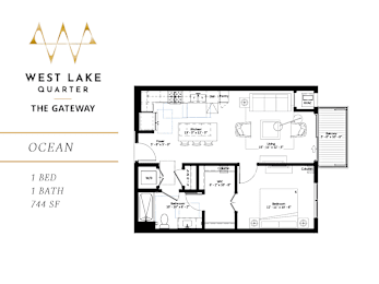 1 bed, 1 bath, 744 sqft, $2,125