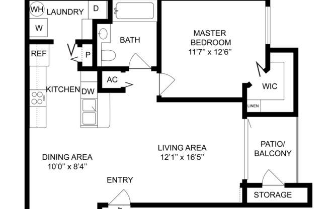 1 bed, 1 bath, 790 sqft, $1,530