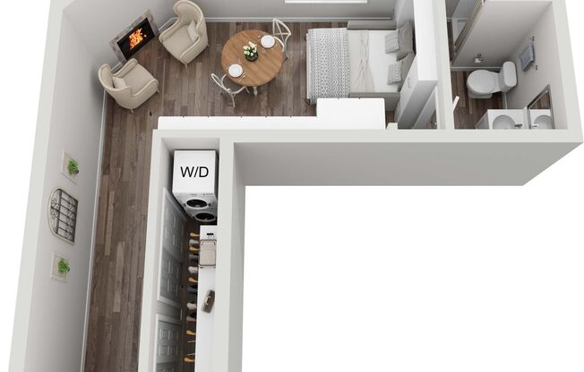 Studio, 1 bath, 500 sqft, $1,600, Unit B223