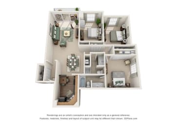 3 beds, 2 baths, 1,241 sqft, $2,482