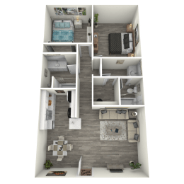 2 beds, 2 baths, 874 sqft, $1,466