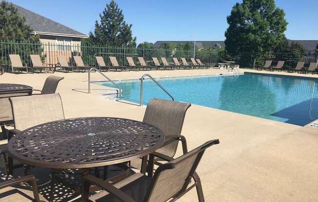 Heated outdoor pool, perfect for those hot, humid Wisconsin summers