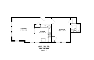 1 bed, 1 bath, 650 sqft, $1,150, Unit 4833-A1