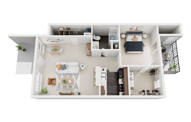 1 bed, 1 bath, 832 sqft, $1,026