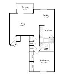 1 bed, 1 bath, 865 sqft, $1,640