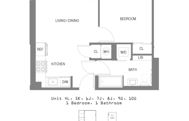 1 bed, 1 bath, $3,116, Unit 6J